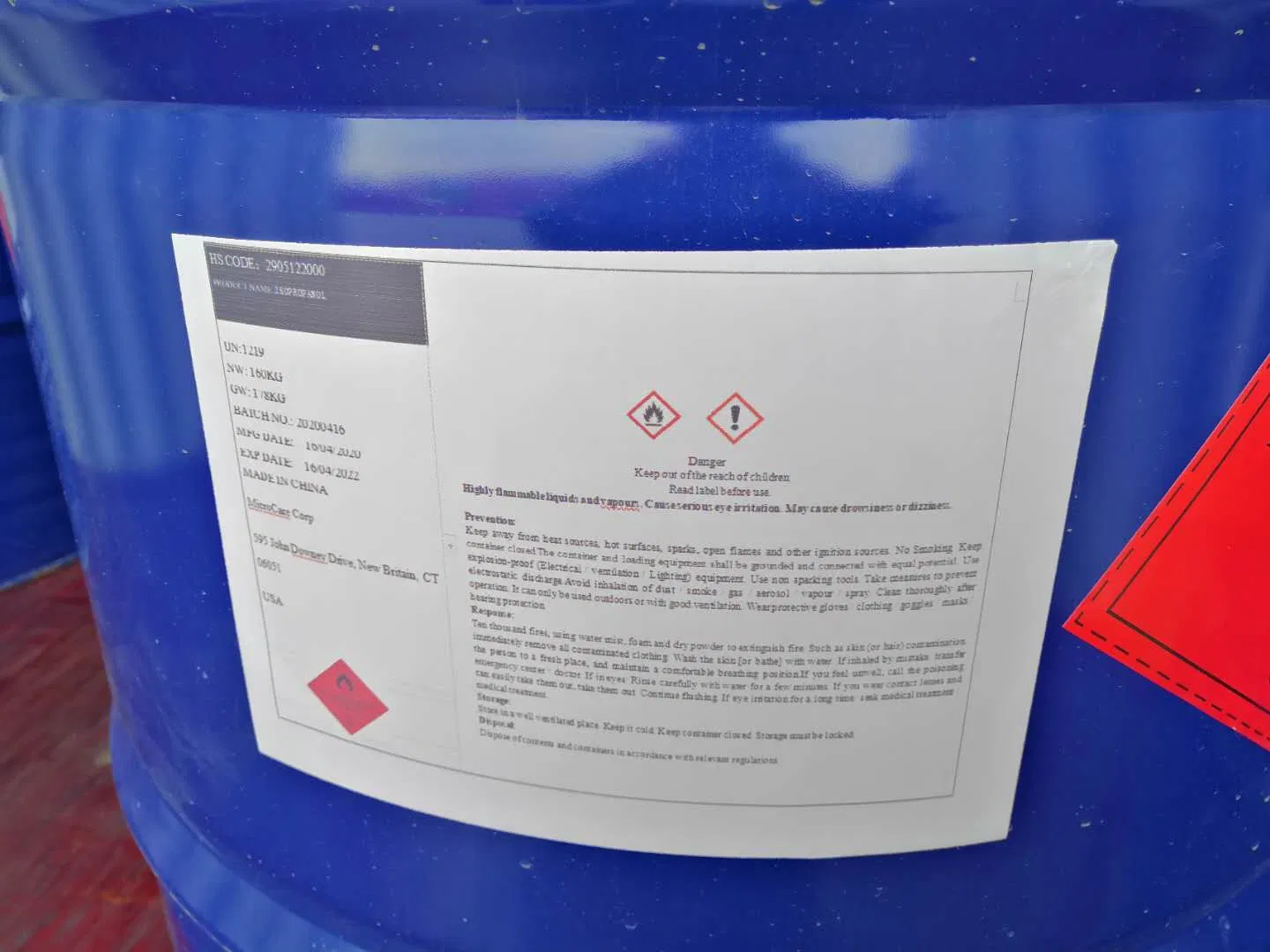 Use for Printing and Dyeing Industry Isopropyl Alcohol (IPA) 99%Min