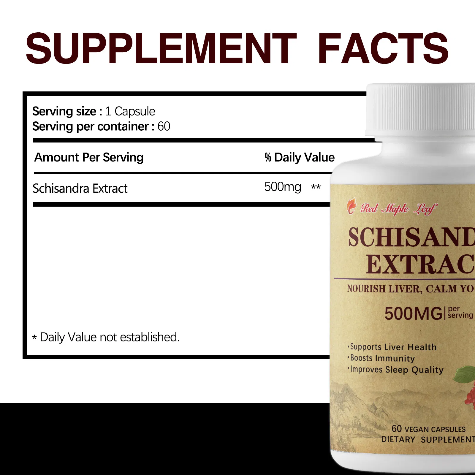 Schisandra Extract Capsules Stress Resilience &amp; Immunity Support Emotional Well-Being