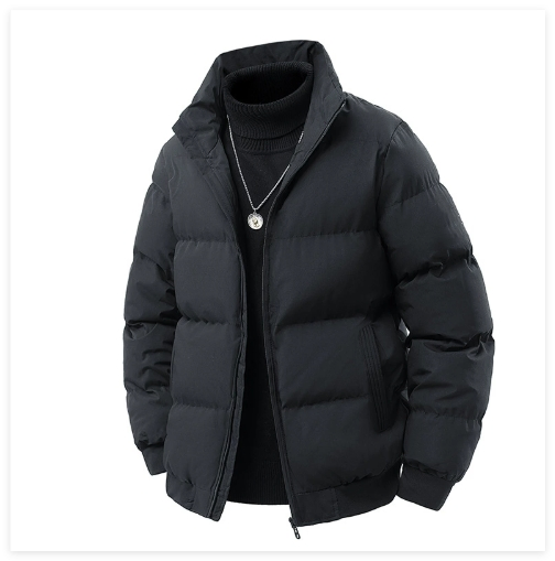 Functional Practical Elastic Down Jacket Stand Collar Beauty Winter Warm Men's Overcoat