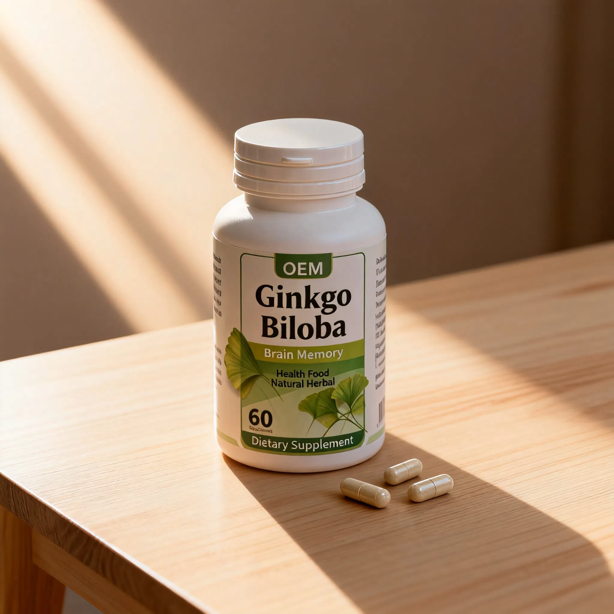Ginkgo Biloba Extract Capsules OEM/Private Label Manufacturer Memory &amp; Brain Focus Support