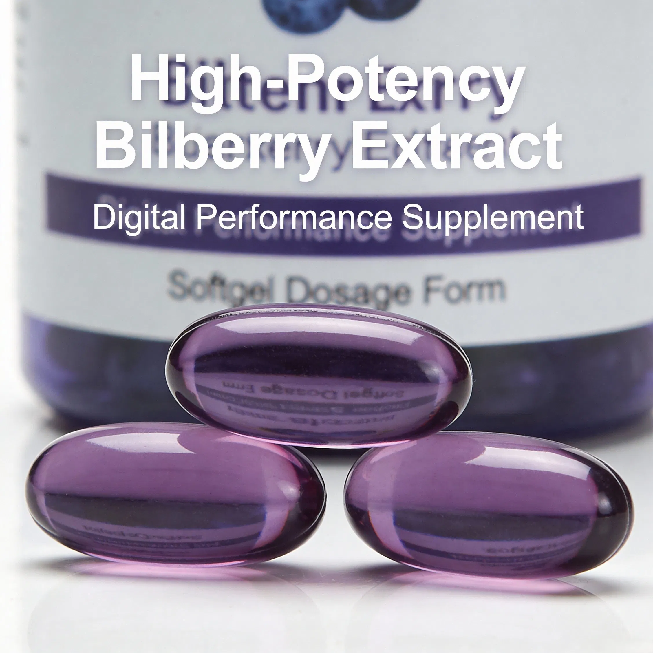 Digital Performance Supplement: High-Potency Bilberry Extract for Reduced Eye Strain and Enhanced Concentration in Gamers 120 Softgels White Label/OEM
