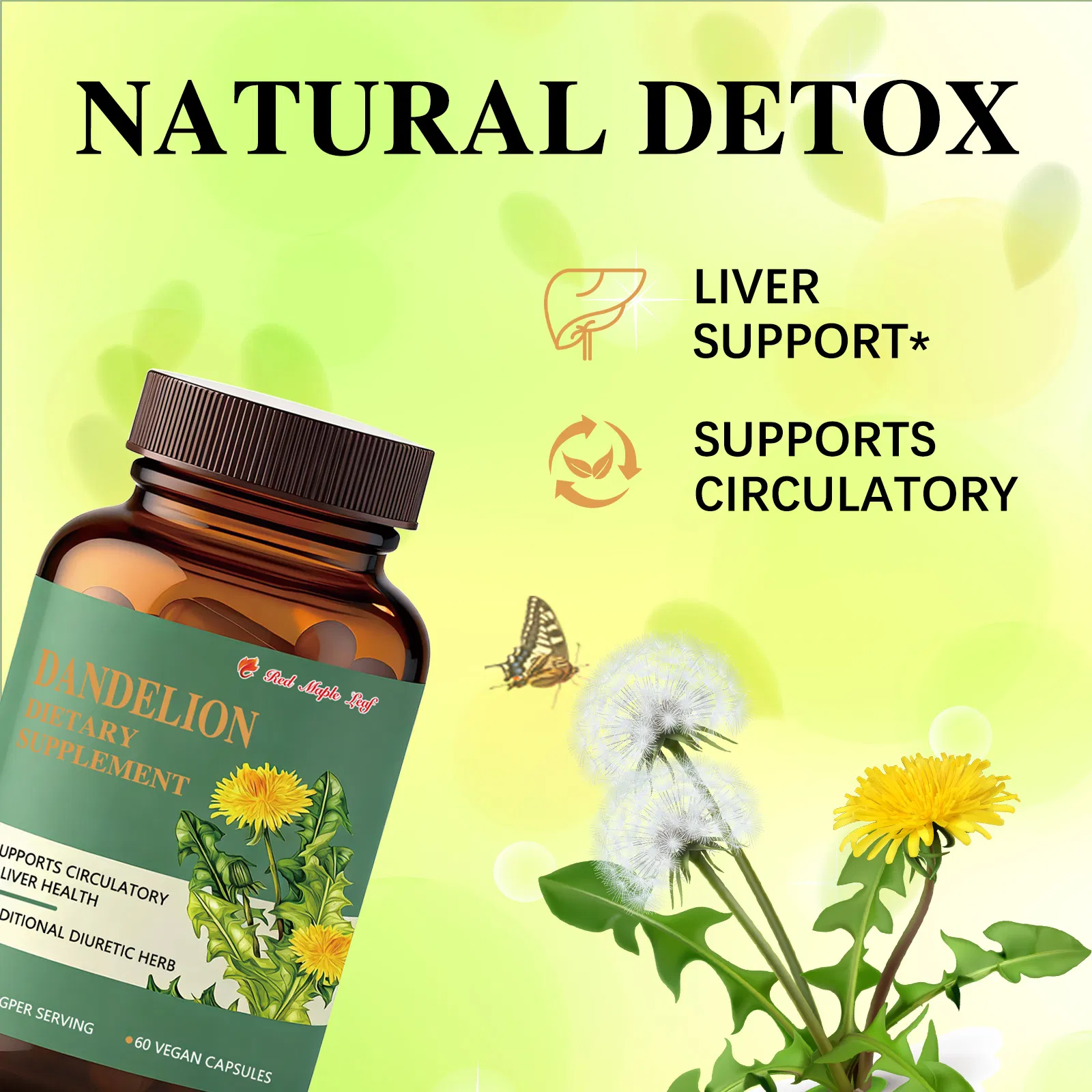 Organic Dandelion Extract Capsules - Halal/Kosher Approved for Immune Support &amp; Joint Comfort