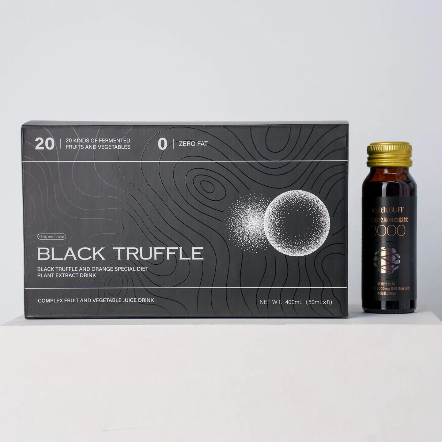 High End Black Truffle and Oil Orange Enzyme Drink Balances Microbiome Promotes Fat Oxidation