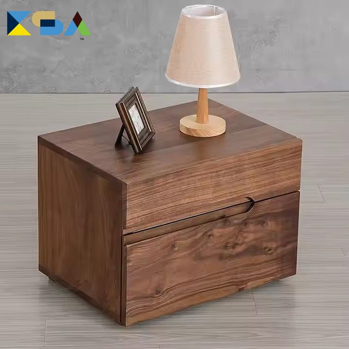 Acacia Wood Bedside Two-Drawer Cabinet: Natural Beauty and Functional Design - Enhance Your Bedroom with Timeless Elegance