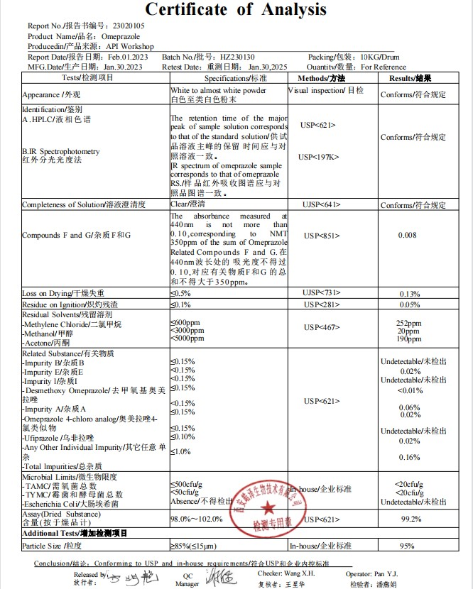 Pharmaceutical Intermediate CAS 73590-58-6 Omeprazole