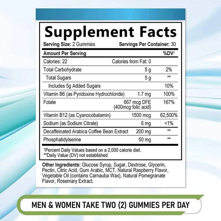 OEM Natural Memory Enhancement Gummies for Brain Health and Focus