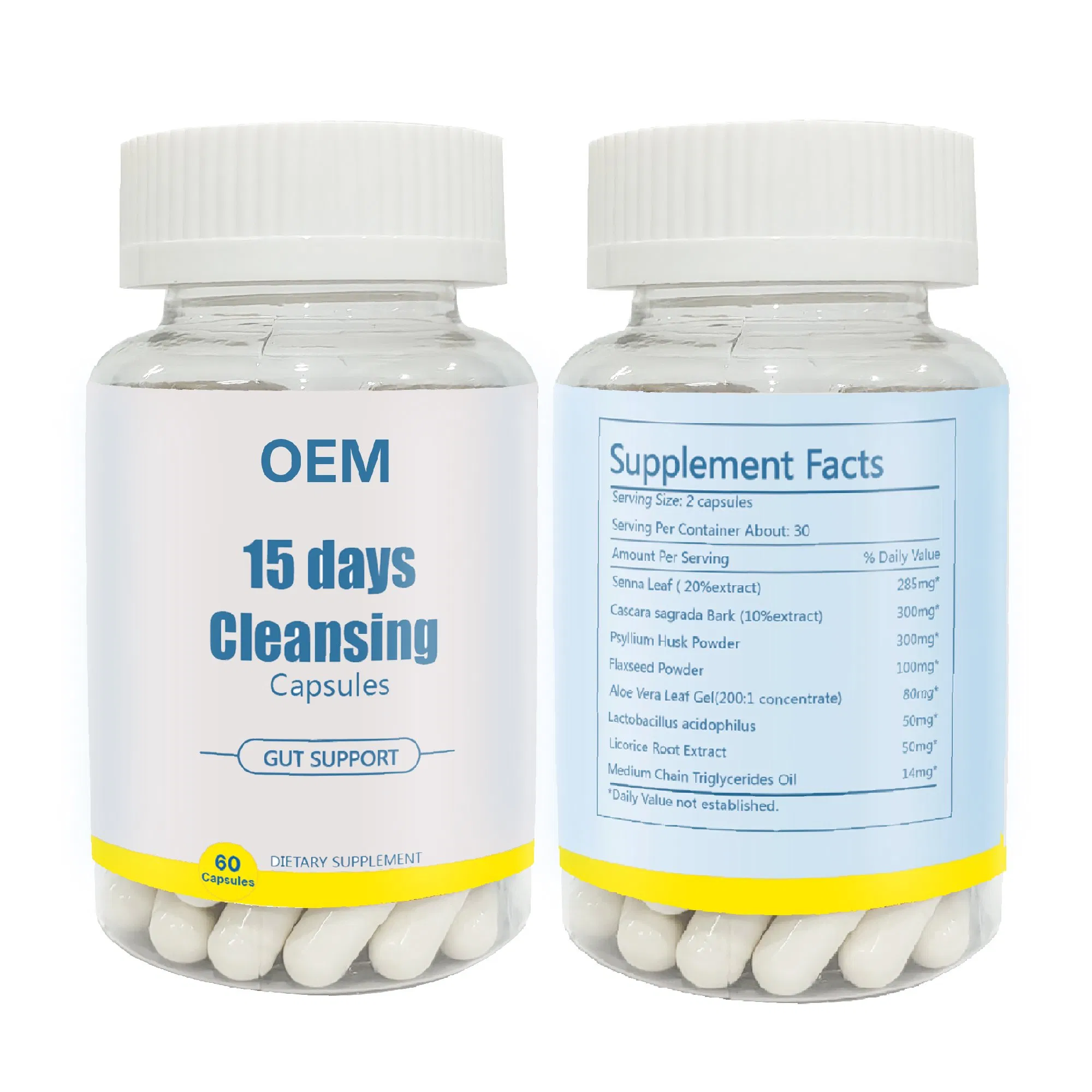 OEM Cleansing Capsules Detox Gut and Colon Intestinal Cleansing Expelling Fat Promote Gut Health Improves Digestion Colon Weight Management