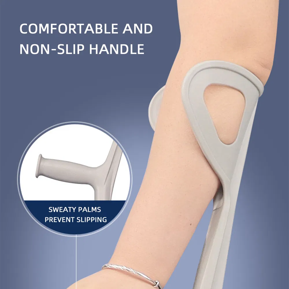 Aluminum and Stainless Steel High Quality Durable Height Adjustable Elbow Crutch Forearm Crutch