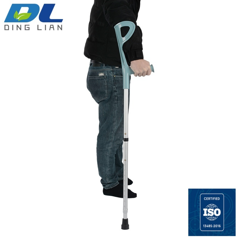 ISO 13485: 2016 Certification Portable Durable Telescoping Aluminum Forearm Crutch Ergonomic Walking Aid Suitable for Men, Women, and All Ages