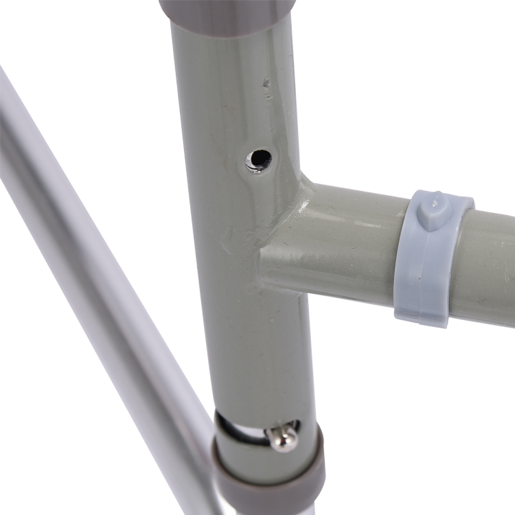 Sht Elderly Products Medical Walker Elder Wheel Frame Walker Mobility Aluminum Alloy Hospital Two-Button Folding Walker