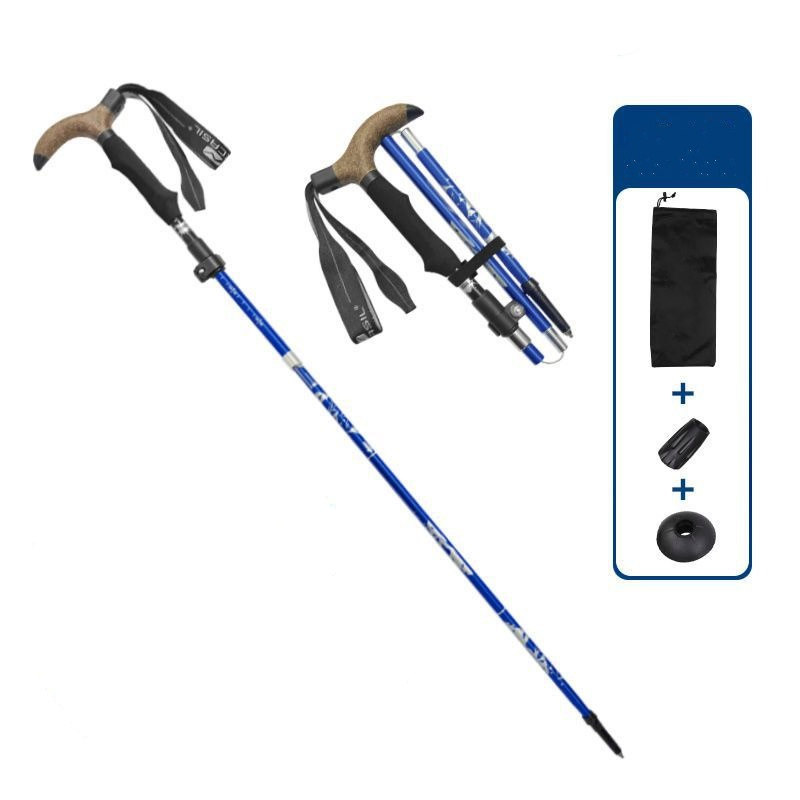 High Quality fashion 5-Section Folding Aluminum Alloy Telescopic Hiking Pole