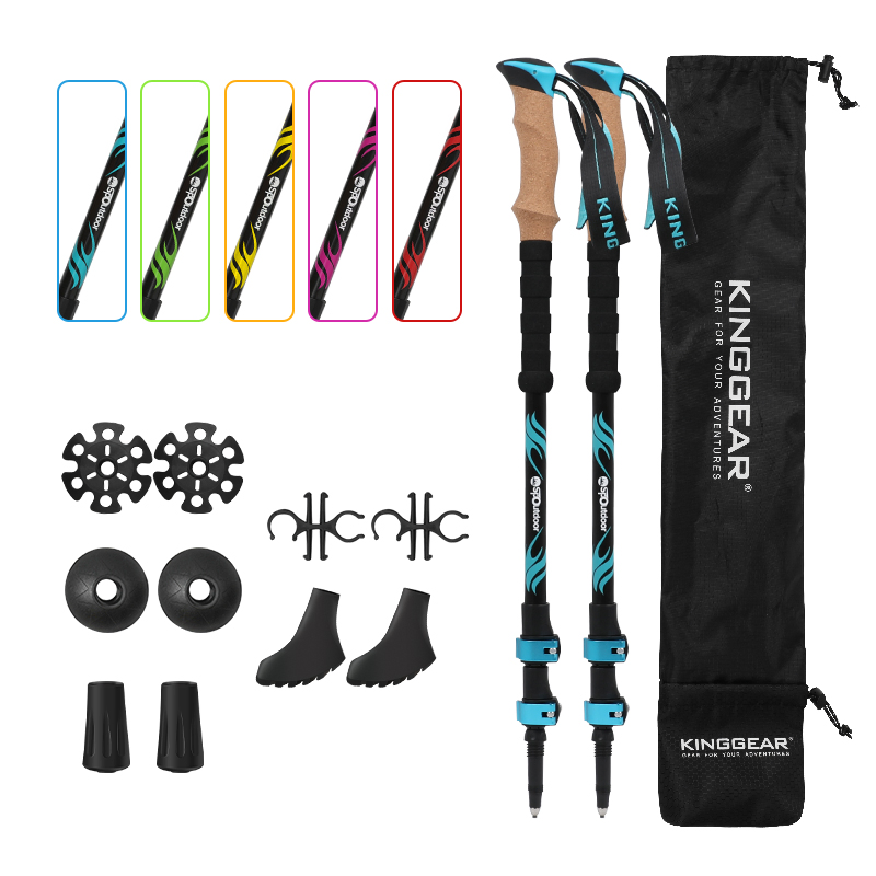 Custom 3-Section Lightweight Foldable Carbon Fiber Travel Hiking Trekking Poles Walking Sticks