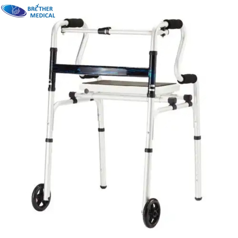Low Price Indoor Outdoor Rollator with Seat Medical Walking Aid Walker Bme811