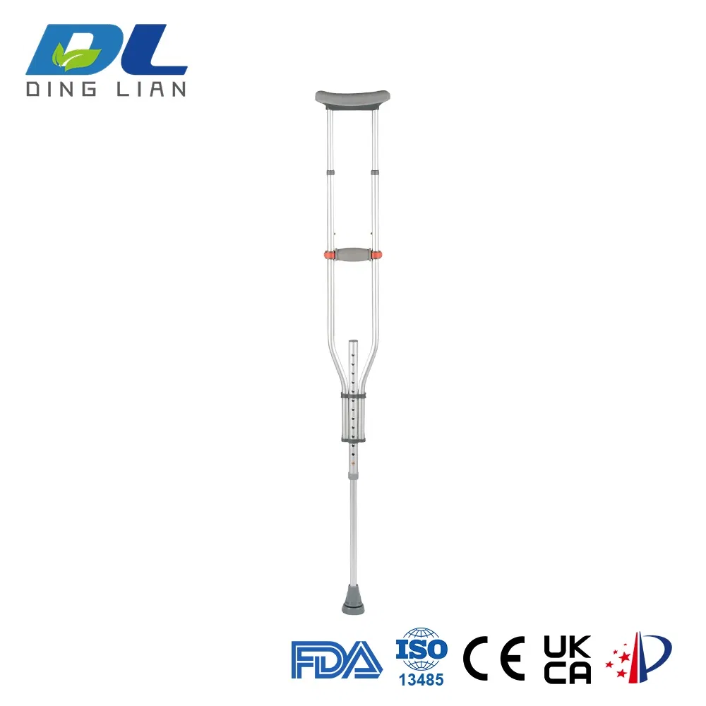 Professional Adjustable Underarm Crutches Comfortable and Lightweight Aluminum Alloy for Adult Medical Support