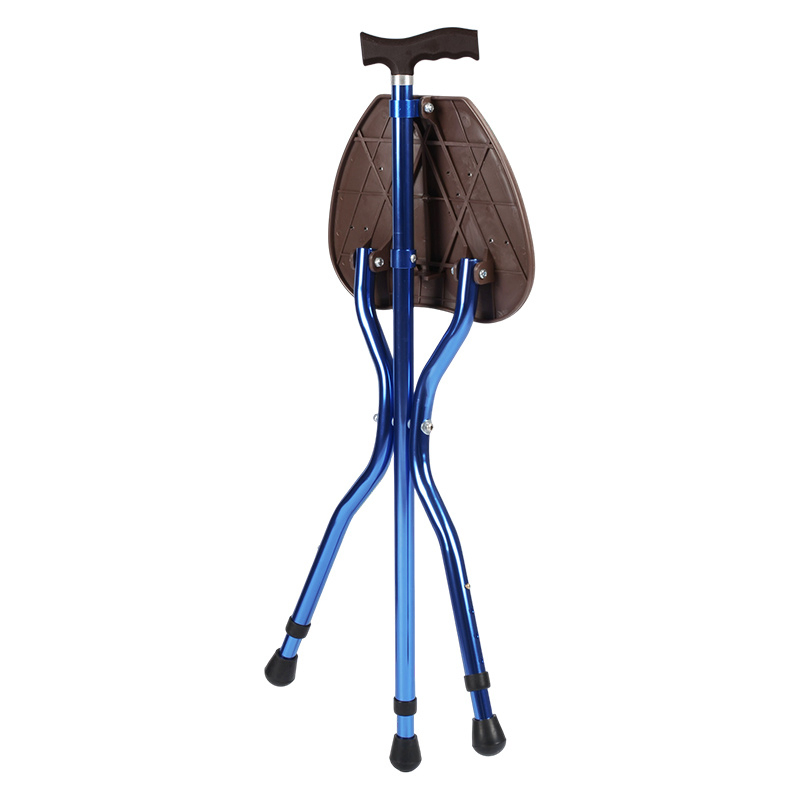 Dinglian Dl-5051 Aluminum Walking Crutch Seat Portable Folding Cane with Seat for Elderly