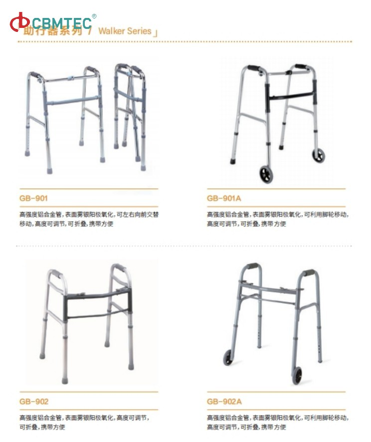 Heavy Duty Adjustable Aluminum Folding Walker for Enhanced Mobility