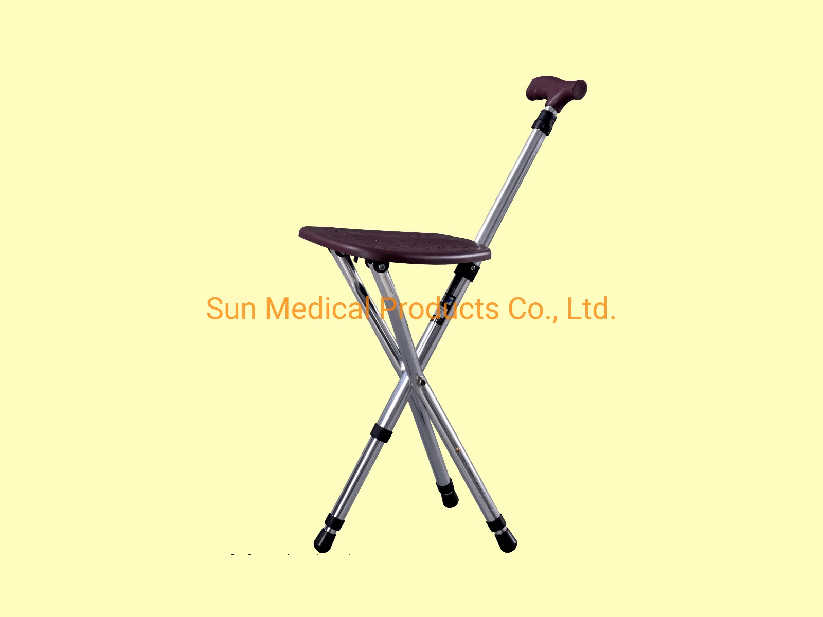 Three Legs Walking Stick Canes for Eldery, Folding Walking Stick Seat Crutch Stool