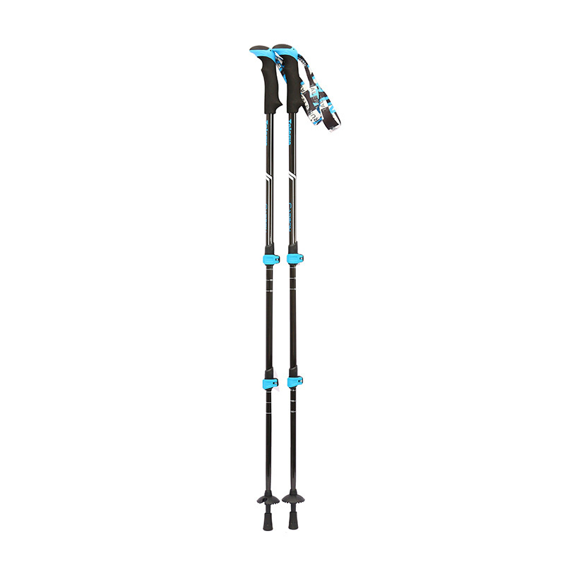 Carbon Fiber Foldable Trekking Pole Nordic Walking Stick-Telescopic Hiking Pole with Flip Lock
