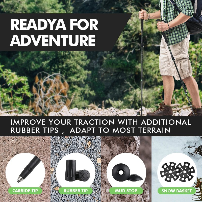 Hot Selling Mountain Climbing Walking Sticks Carbon Fiber Trekking Poles