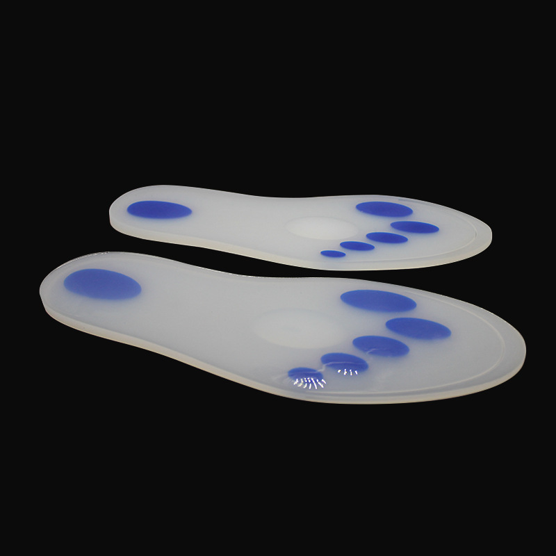 Orthopedic Silicone Shock Absorption Insoles with Soft Blue Dots Toe Pad Sports