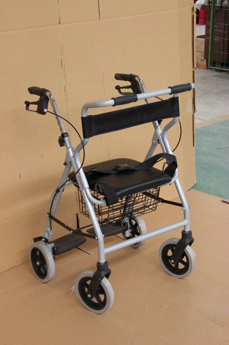 Rollator Walker with Seat Mobility Aid for Senior Daily Walking Support