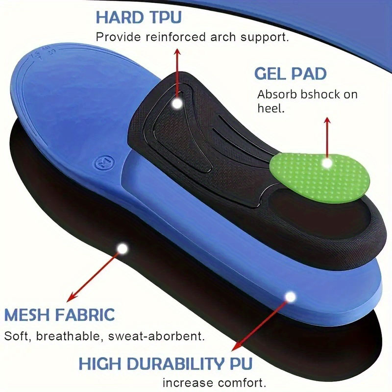 Arch Supports Plantar Feet Insoles Orthotics Inserts Relieve Flat Feet Insoles Anti Twist Golf Sports Orthopedic Insoles