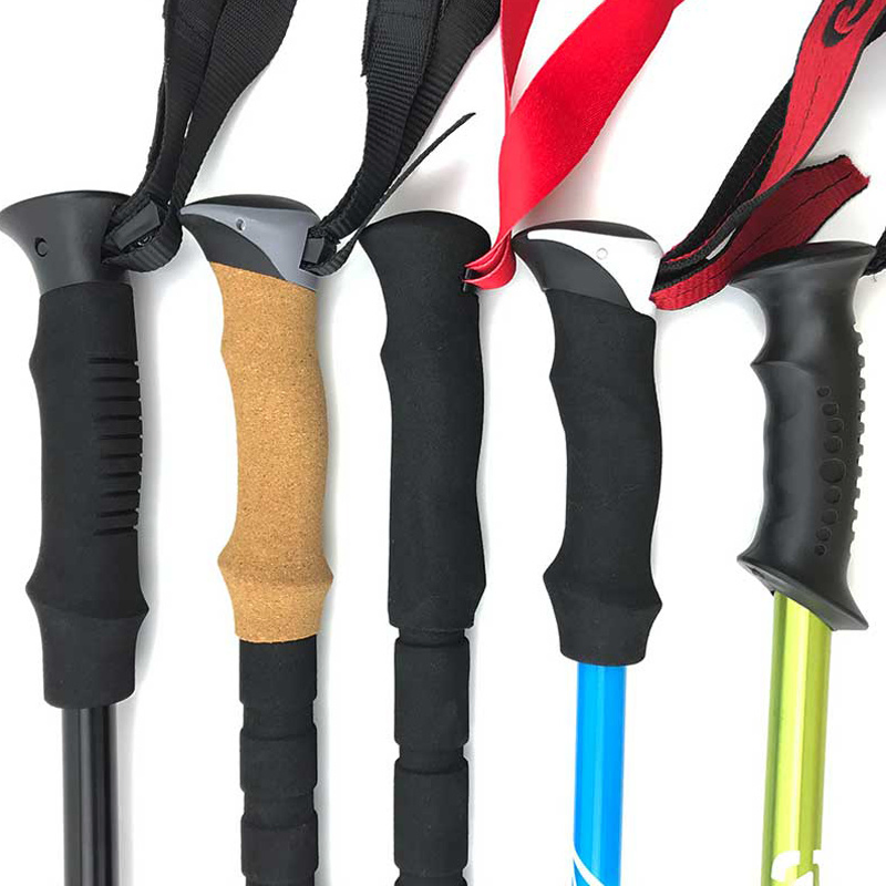 Carbon Fiber Aluminum Alloy Trekking Poles External Quick Lock Trekking Poles Hiking Collapsible Stick Nordic Trekking Stick