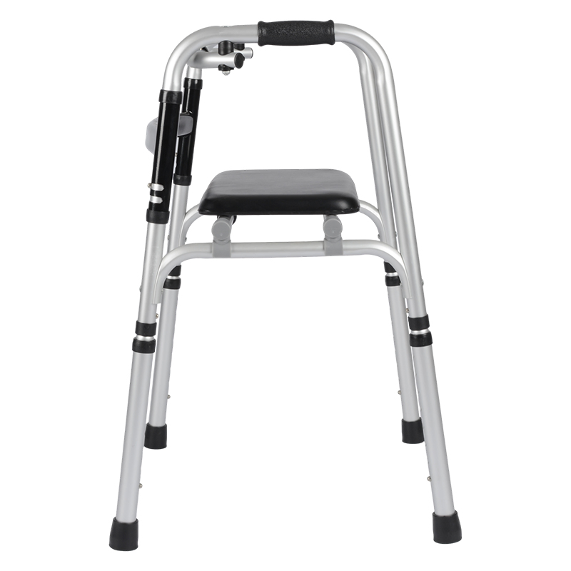 Dl-7011-Black Seat Lightweight Adjustable Aluminum Medical Rollator Walker Device for Adults &amp; Elderly