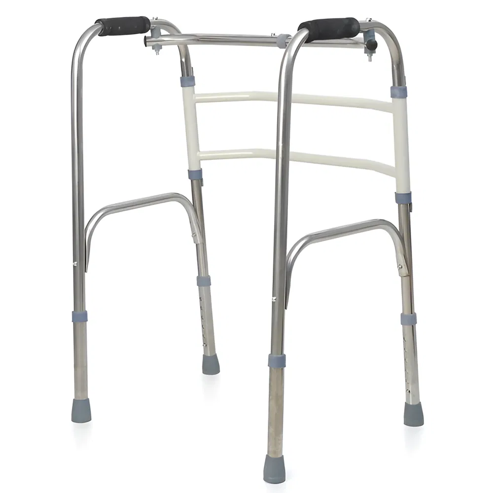 Manufacturer Sale Price Hot Medical Lightweight Portable Mobility Fold Foldable Folding Stainless Steel Walking Aids Walker for Patient Disabled Elderly