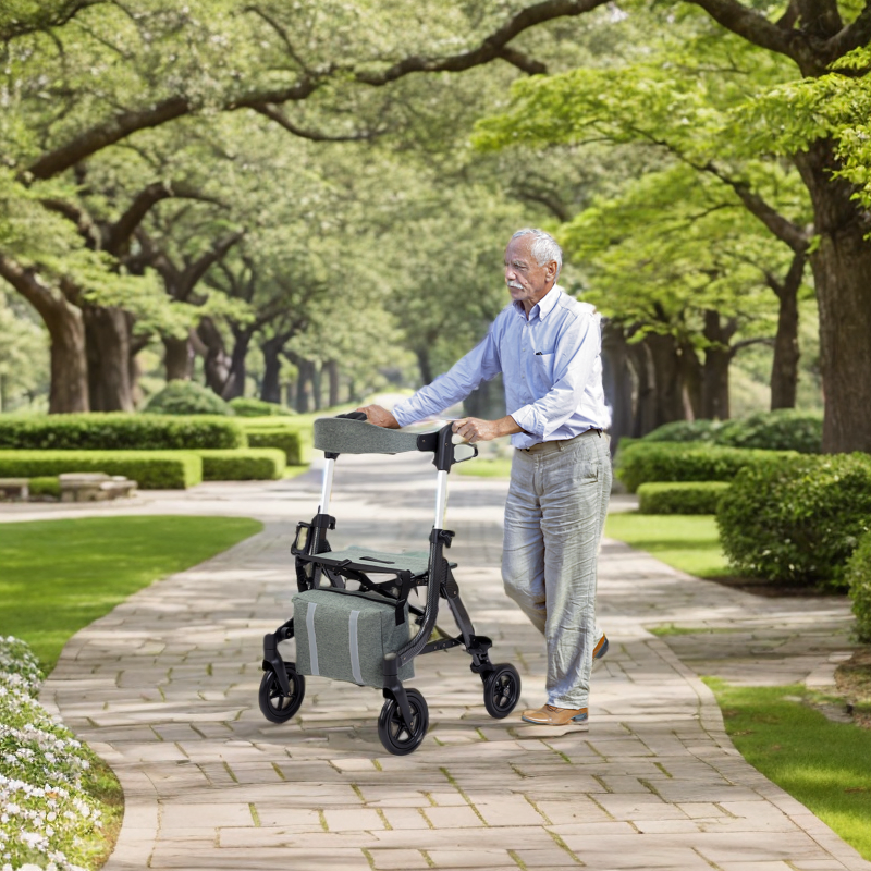 Lightweight 4 Wheeled Walker: 2 in 1 Walker for Seniors