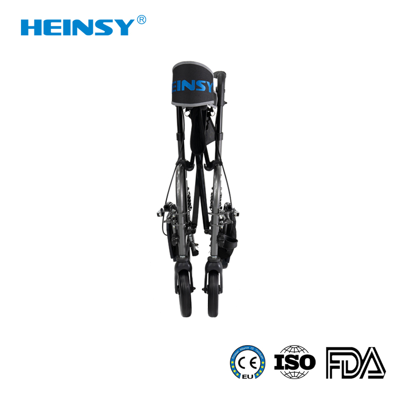 Hes-910s Aluminum Alloy Promotion Rollator Walker with Seat, Comfortable Handles and Thick Backrest, Folding Walker for Seniors