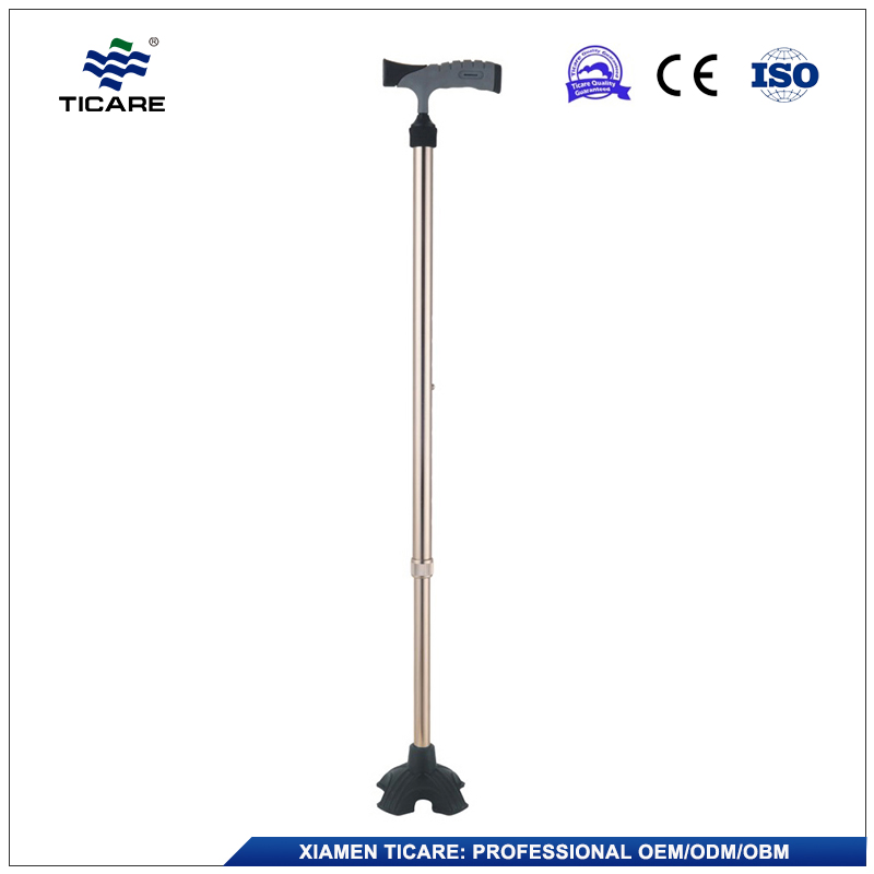 Walking Stability Narrow Sword Quad Base Walking Stick Cane for Outdoor