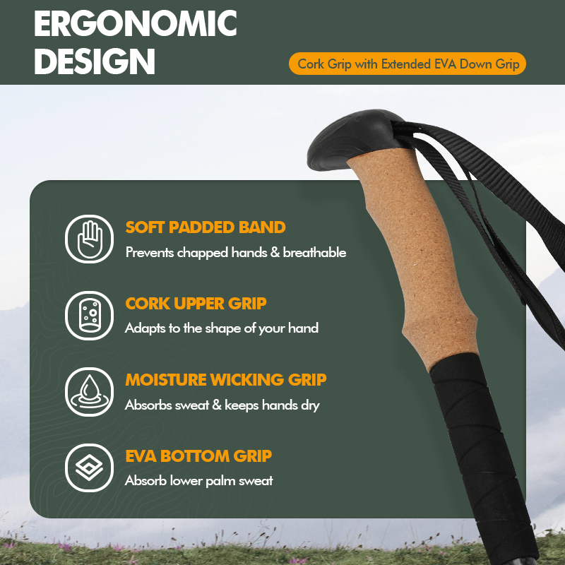 Outdoor Hiking Anti Shock Walking Sticks Telescopic Trekking Climbing Poles Ultralight Walking Canes