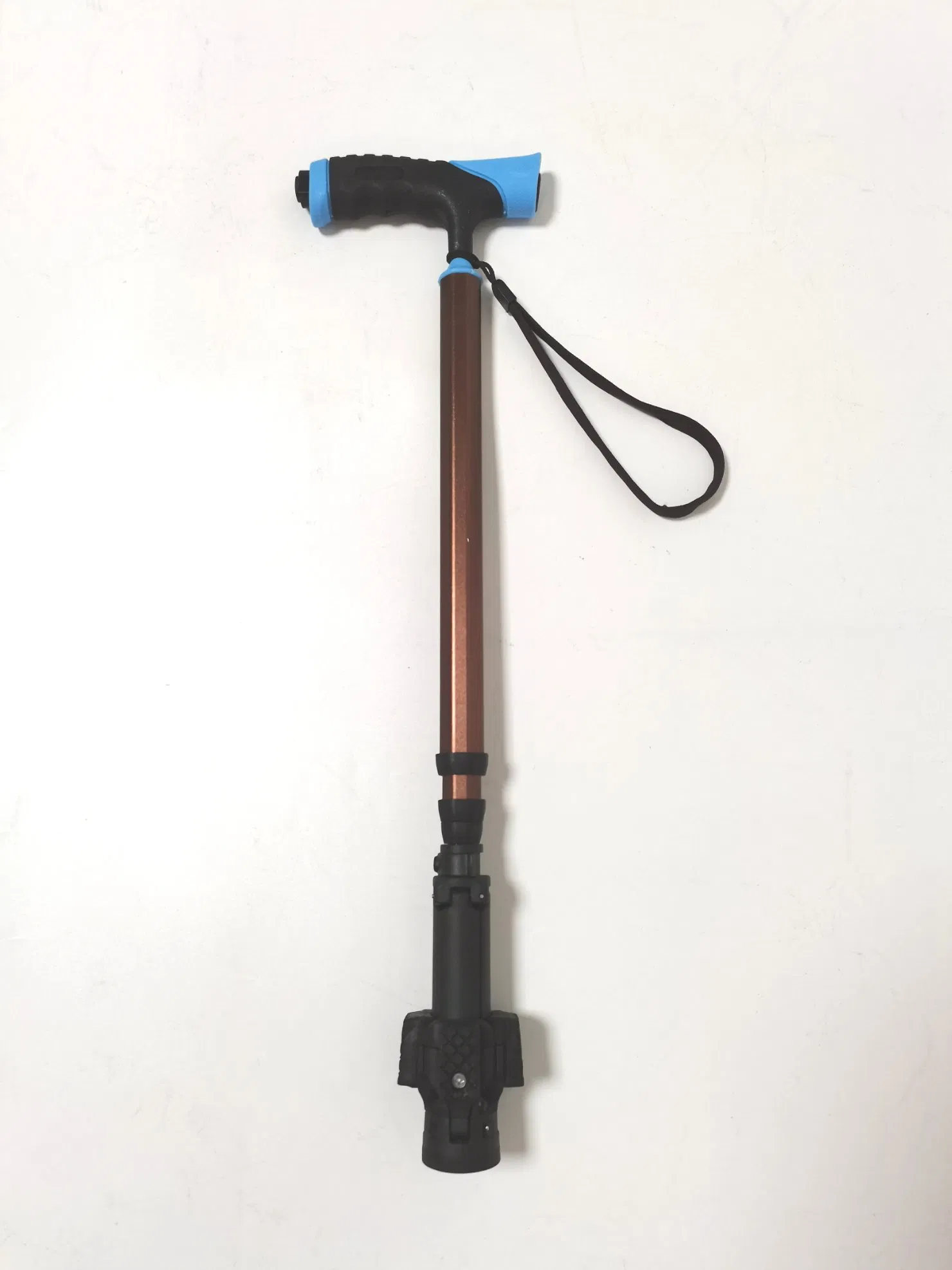 Folding Walking Cane Portable, Telescopic with LED Light, Single Cane-Quad Cane Changeable