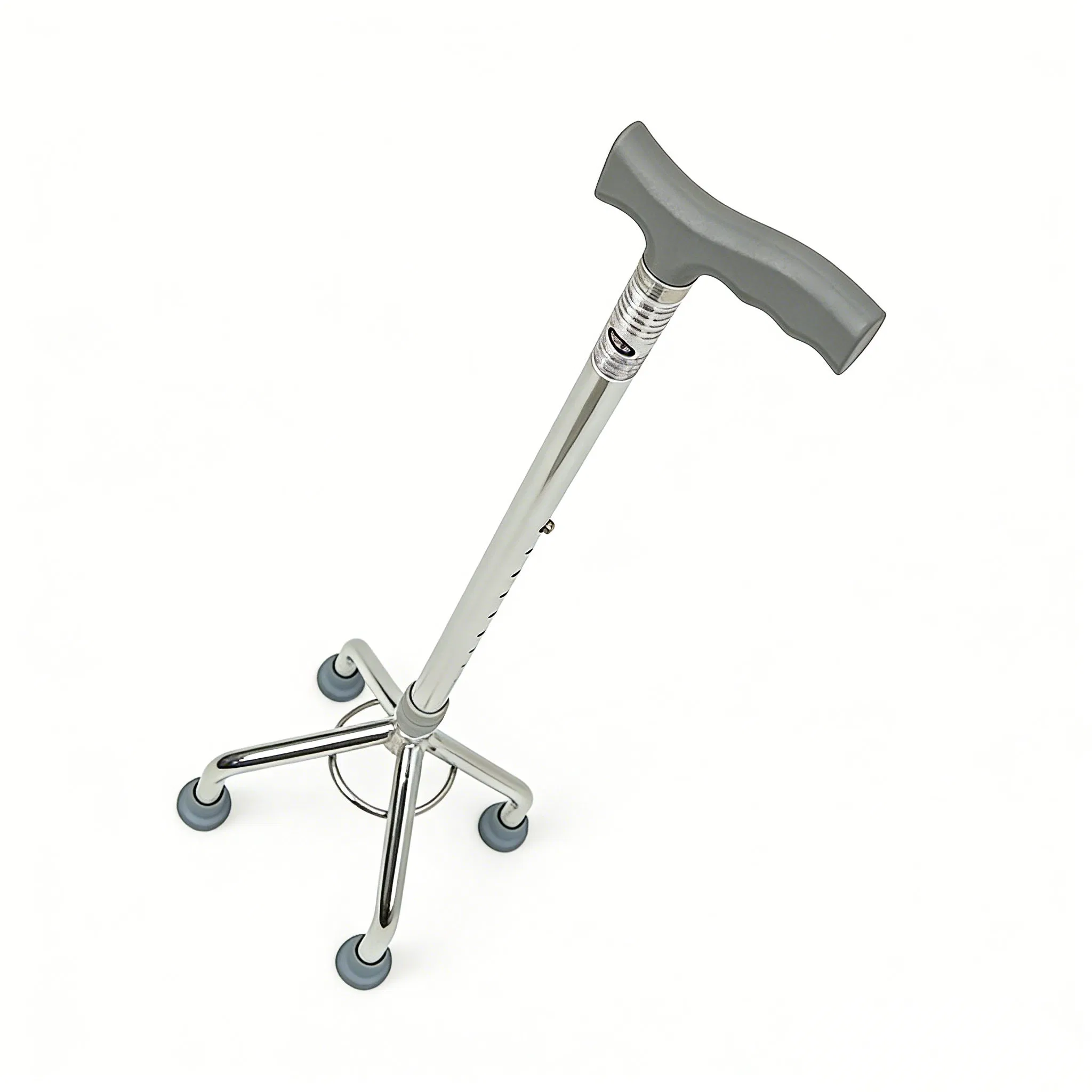 Adjustable Quadruple Cane Aluminum with Ergonomic Grip Design