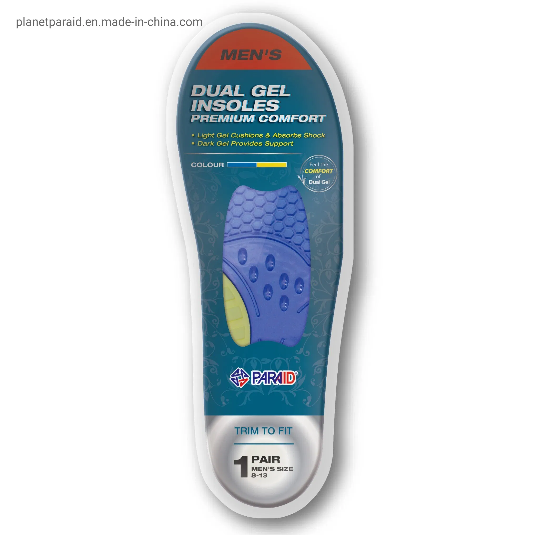 Foot Care Dual Gel Insoles Premium Comfort Absorption Shock