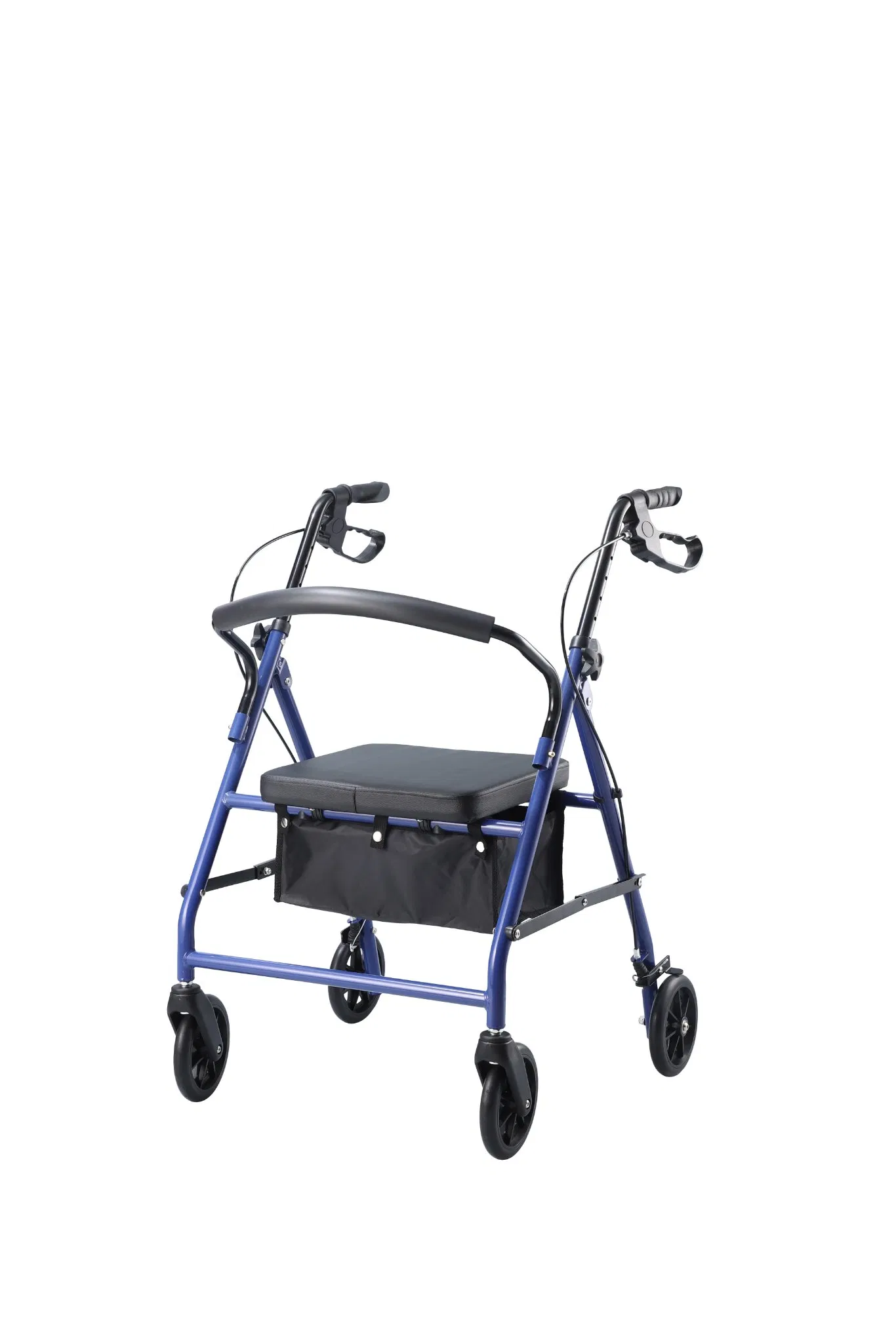 Factory Direct 4-Wheel Rollator Walker with Seat &amp; Storage Bag - Foldable Mobility Aid for Elderly