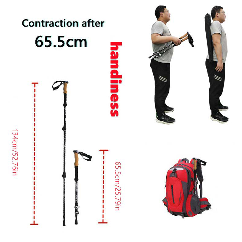 Hiking Trekking Trail Poles Ultralight Walking Stick Telescopic Quick Lock Walking Cane Camping