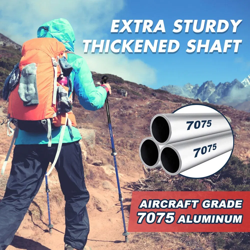 EVA Hiking Sticks Alpenstock Trekking Poles Adjustable Anti Shock Aluminum Trekking Poles