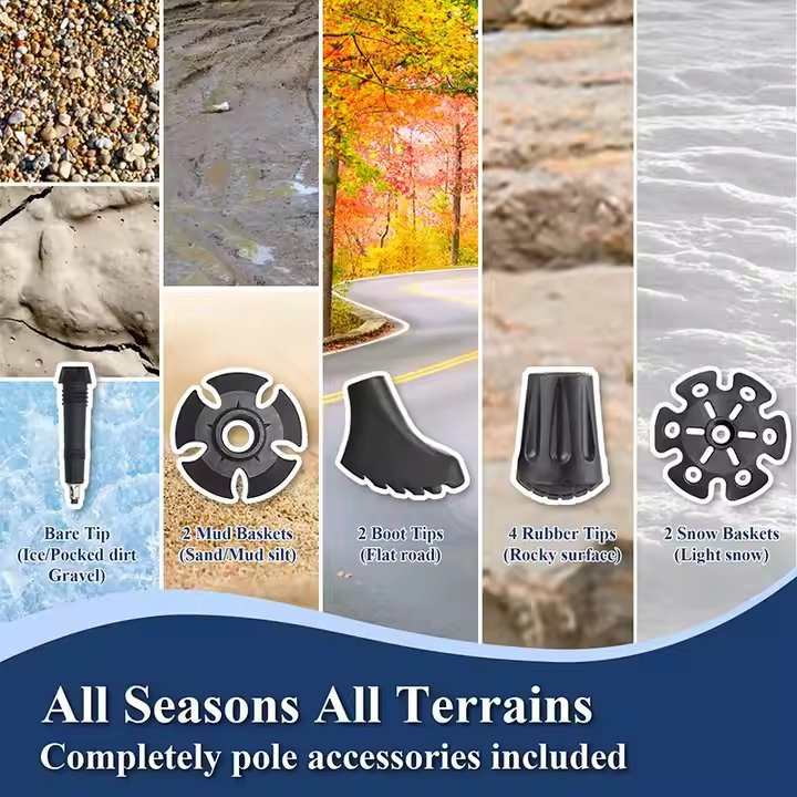 Outdoor Alpenstock Carbon Fiber Walking Sticks Telescoping Self Defense Hiking Trekking Poles Sticks