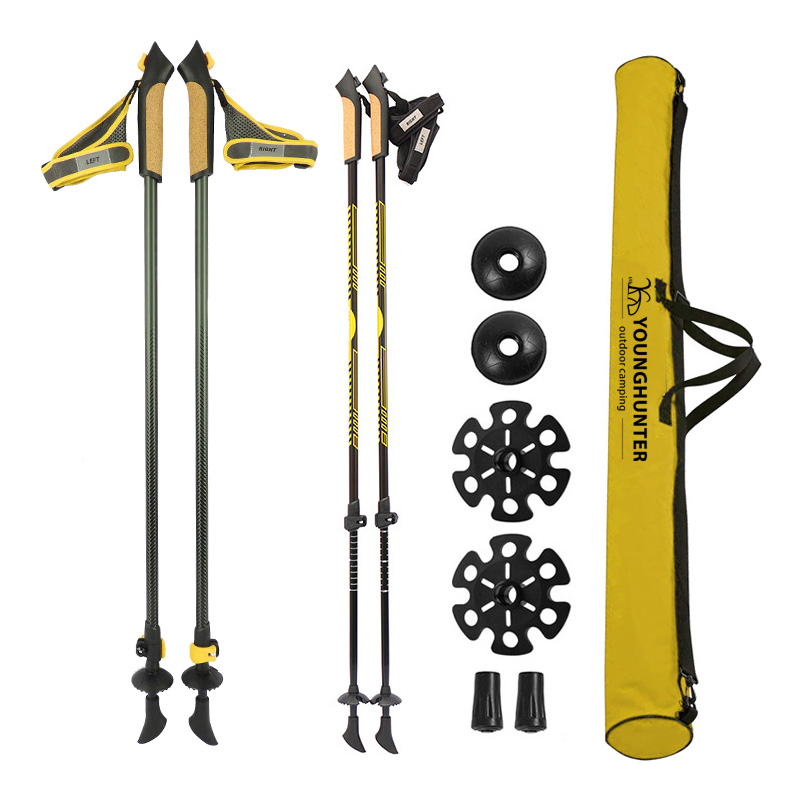 Outdoor Walking Exercise Adjustable Telescopic 2 Pack Nordic Walking Trekking Poles