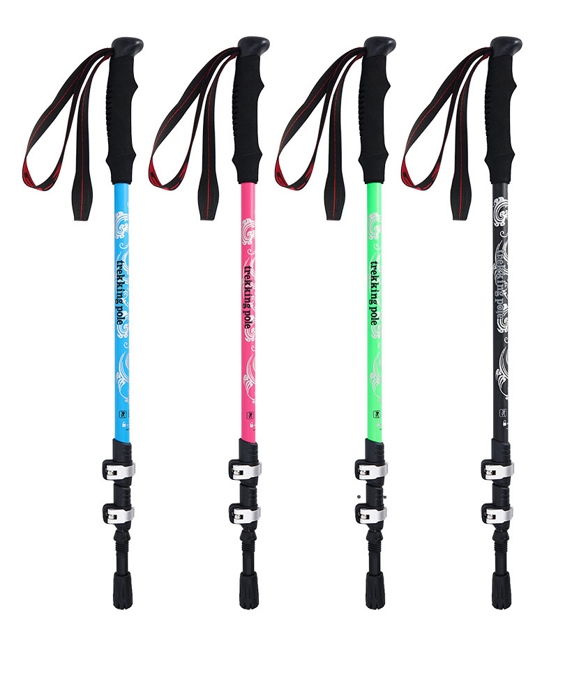 Outdoor Light Telescopic Nordic Folding Walking Stick Trekking Poles for Hiking Anti-Shock