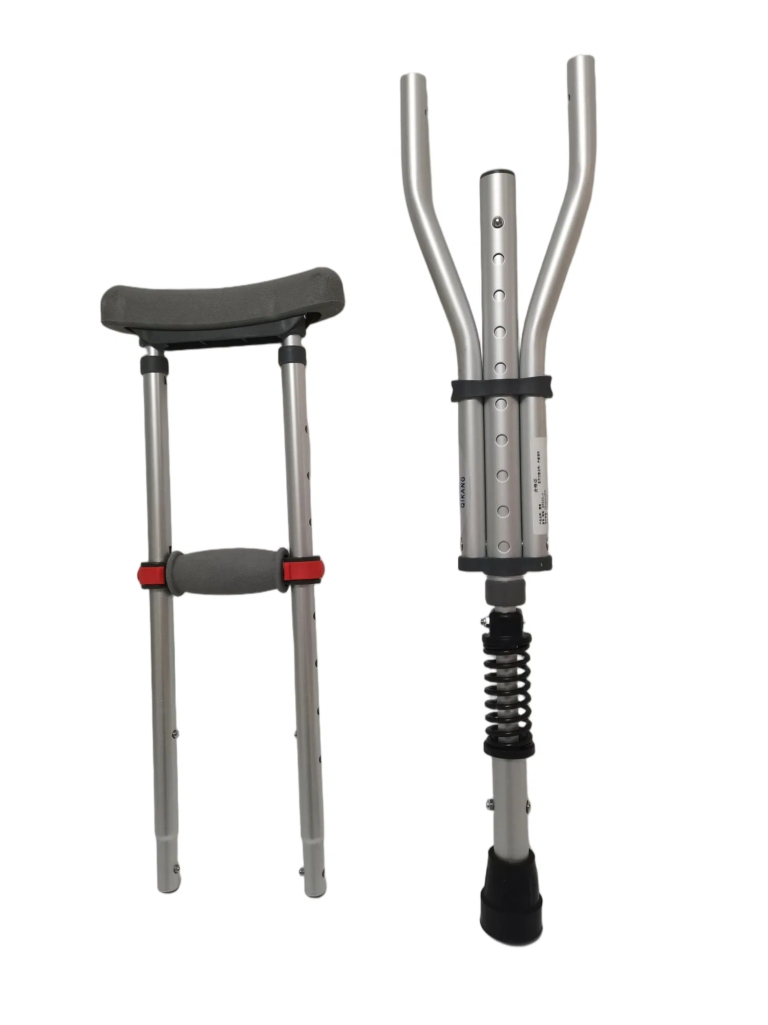 Detachable Underarm Crutch, Height Adjustable, Handgrip Height Adjustable, with Buffer Spring