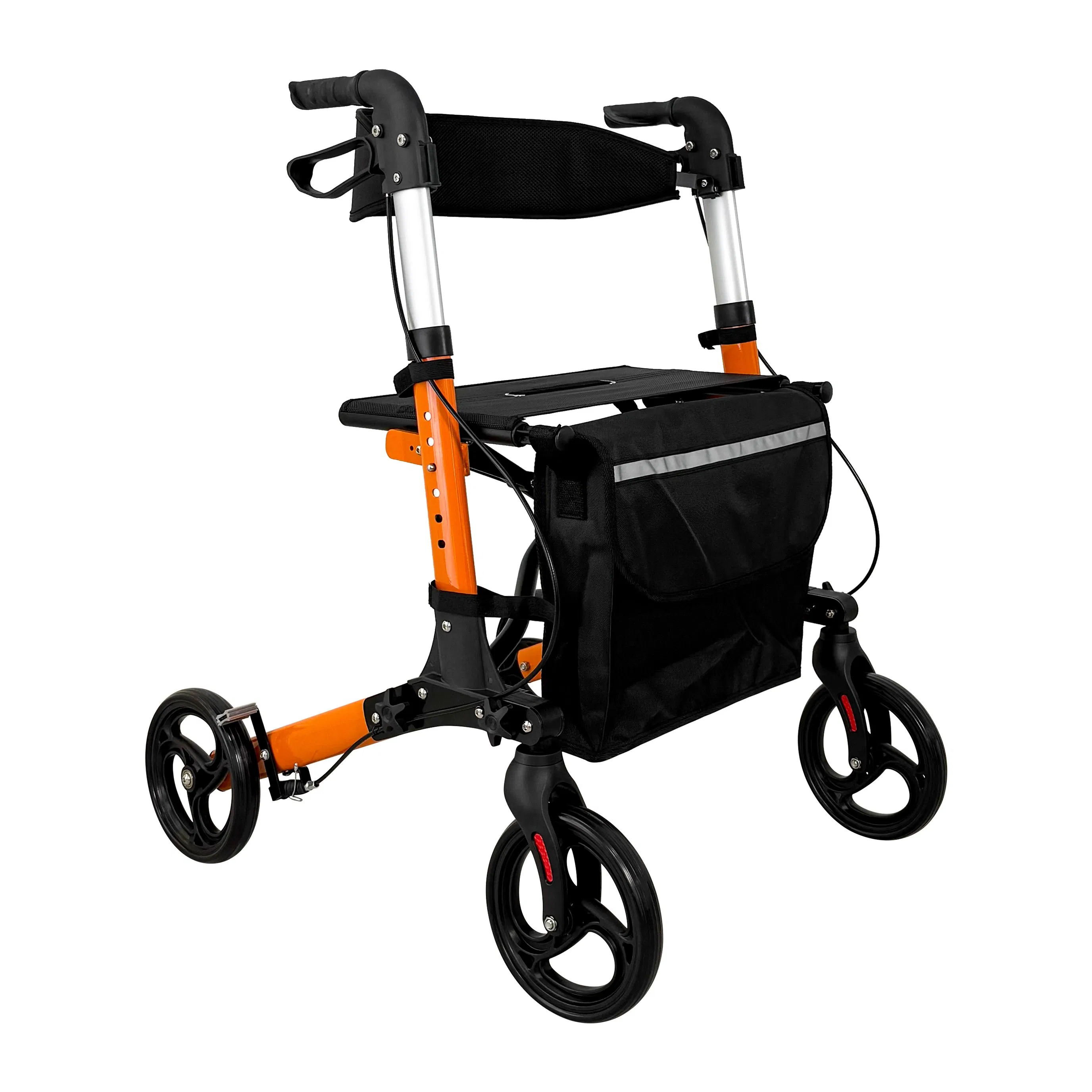 Aluminum Rollator Walker with Seat &amp; Storage Bag - Lightweight Mobility Aid