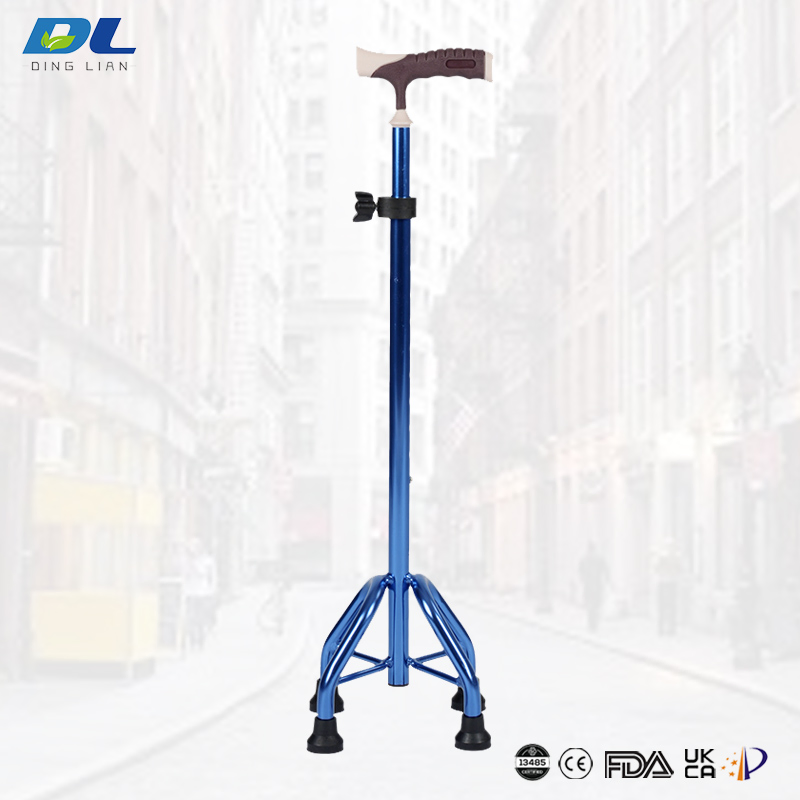 Dinglian Dl-5041 Four-Legged Cane Crutch Lightweight Aluminum Walking Stick Non-Slip Medical Walking Aid