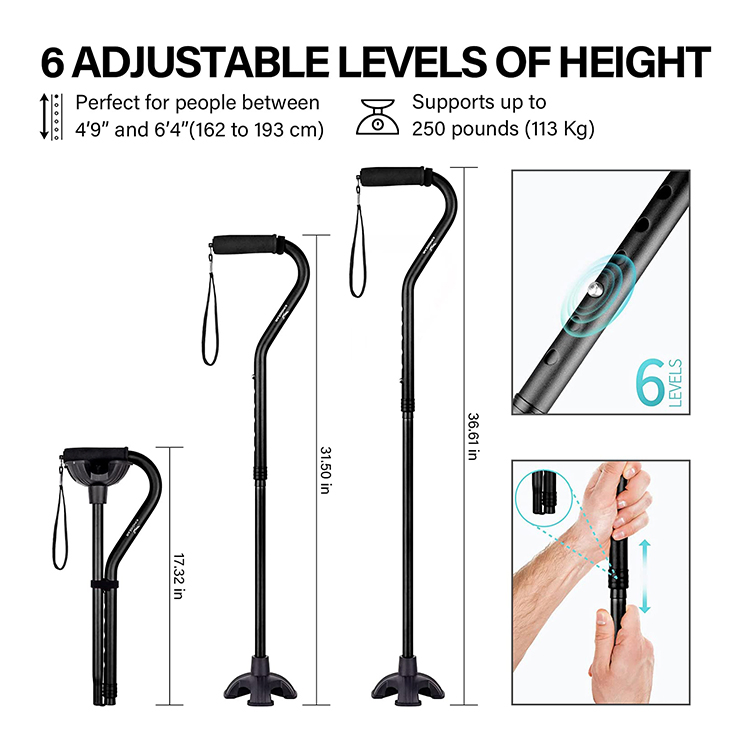 Kinggear Walking Cane for Man Woman Portable Walking Stick Folding Cane