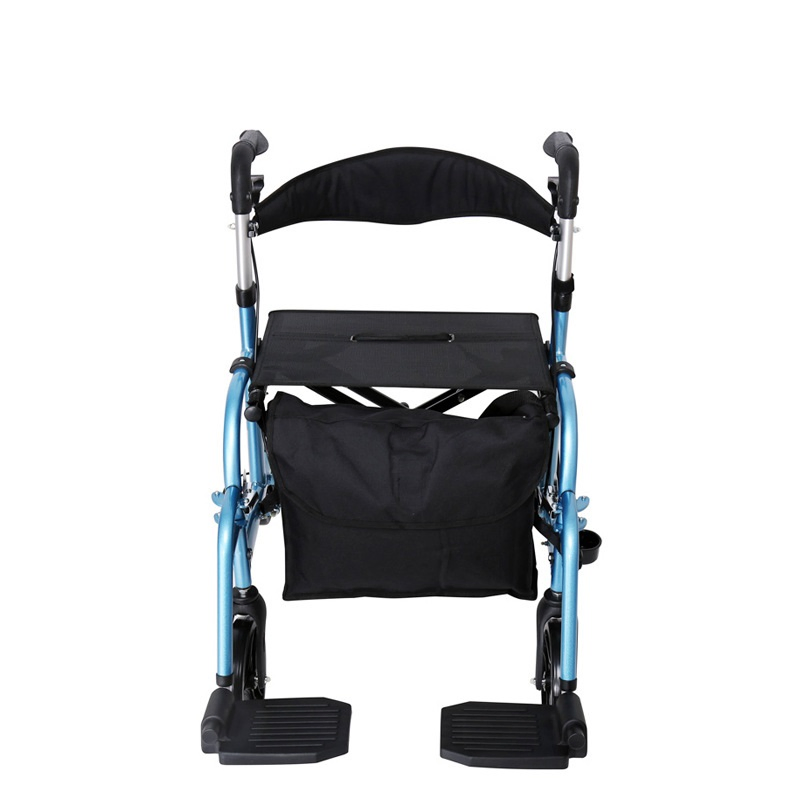 Aluminum Walker Rollator/ Cane Holder With seat For Disable and Elderly