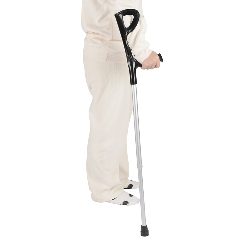 Wholesale Medical Aluminum Crutch Height Adjustable Underarm Walking Stick with Elbow Forearm Support Crutches for Disabled