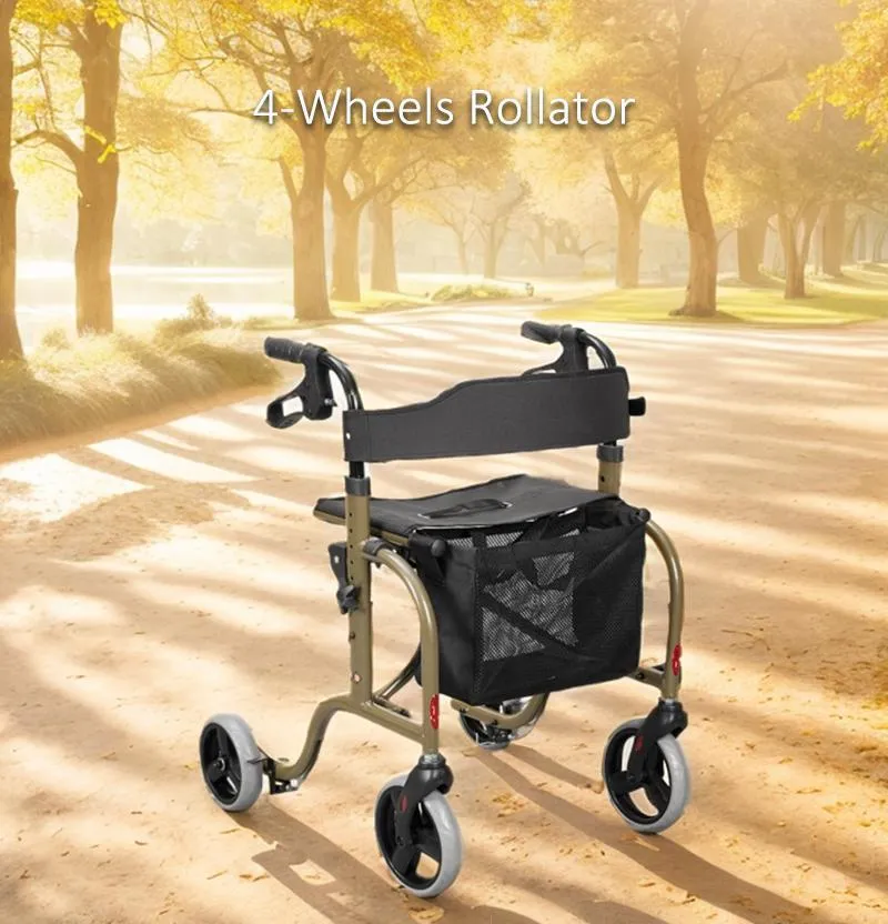 Lightweight Folding Aluminum Walker for Senior Mobility Assistance