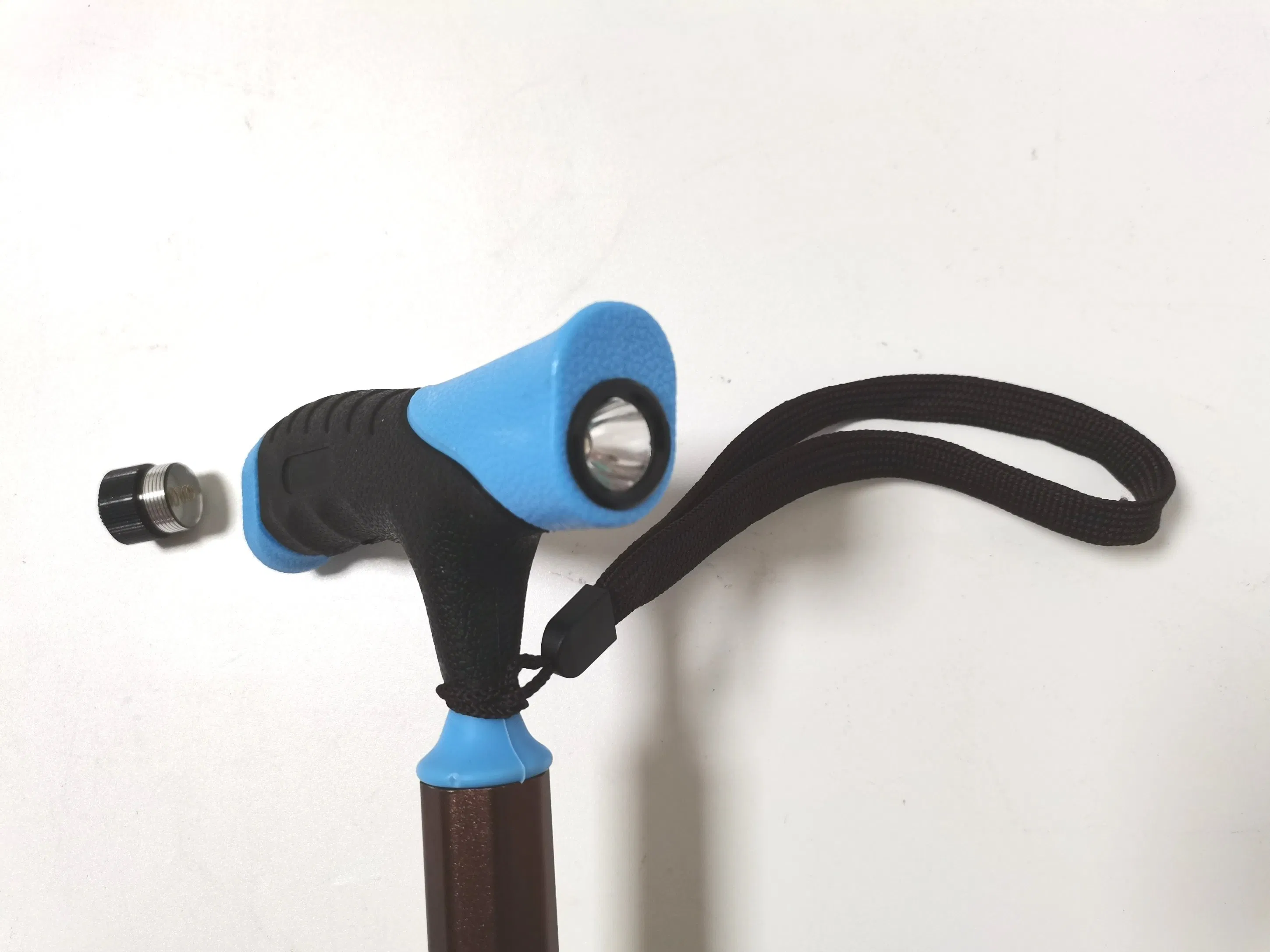 Folding Walking Cane Portable, Telescopic with LED Light, Single Cane-Quad Cane Changeable